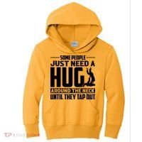 Funny Jiu Jitsu Some People Just Need A Hug Around The Neck Kids Hoodie thumb 0