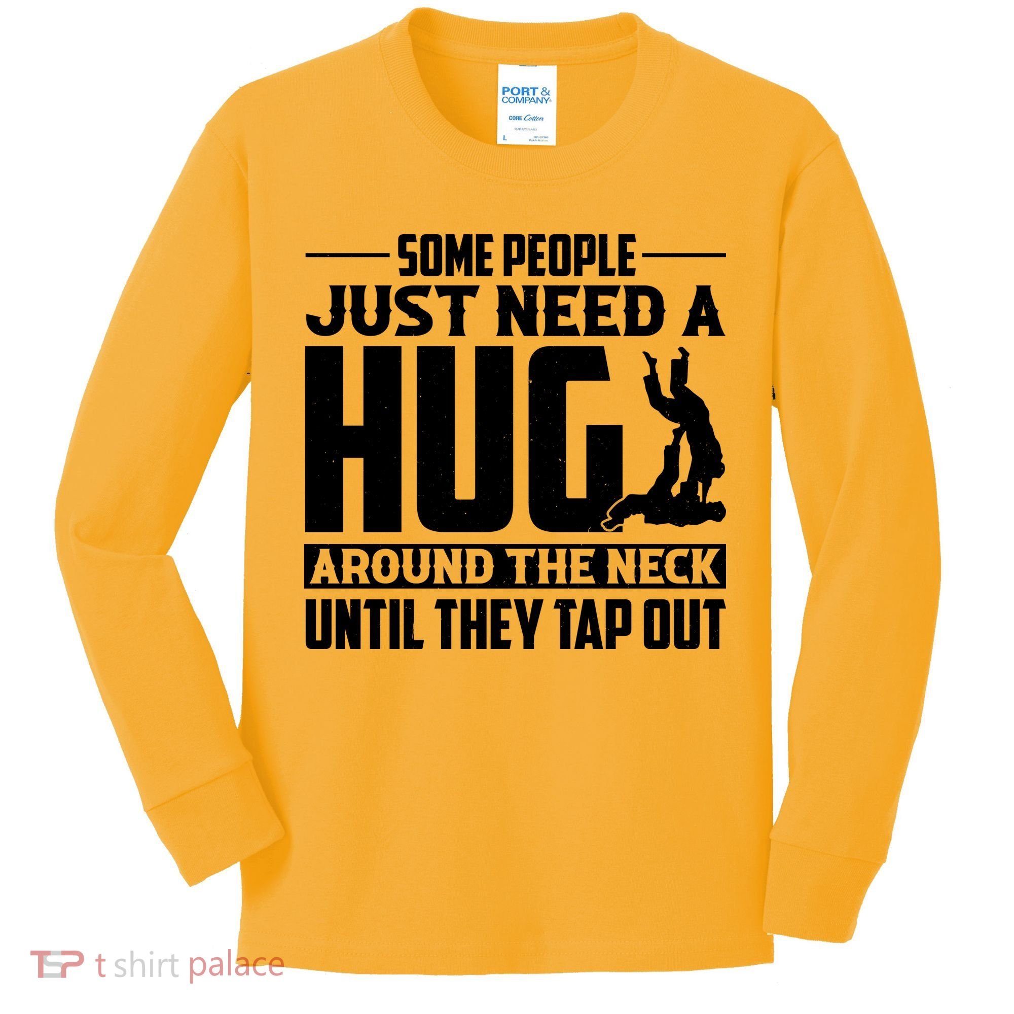 Funny Jiu Jitsu Some People Just Need A Hug Around The Neck Kids Long Sleeve Shirt