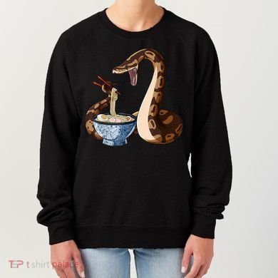 Funny Japanese Kawaii Ramen Snake Ball Python Women's Sweatshirt