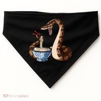 Funny Japanese Kawaii Ramen Snake Ball Python USA-Made Doggie Bandana thumb 0