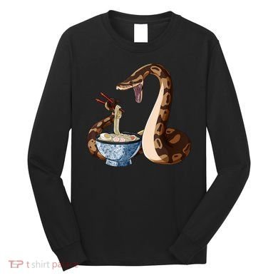 Funny Japanese Kawaii Ramen Snake Ball Python Long Sleeve Shirt