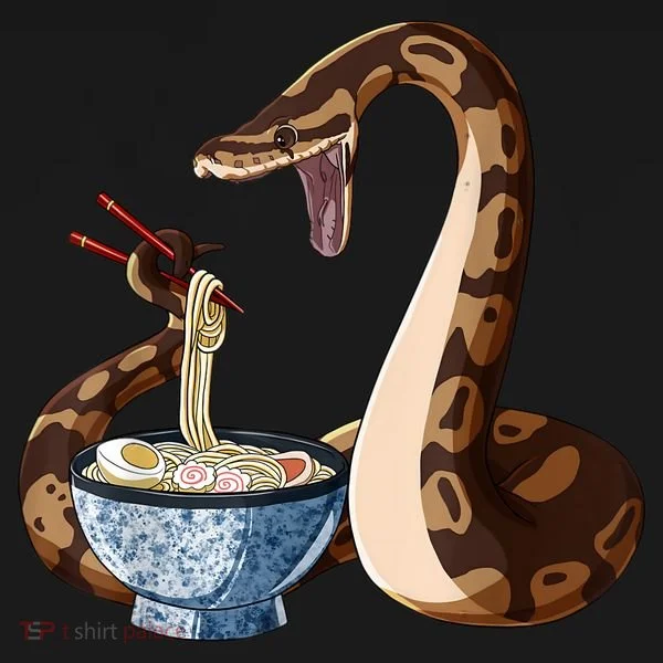 Funny Japanese Kawaii Ramen Snake Ball Python Bucket Hat