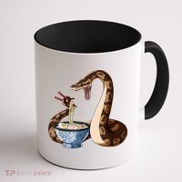 Funny Japanese Kawaii Ramen Snake Ball Python Coffee Mug thumb 1