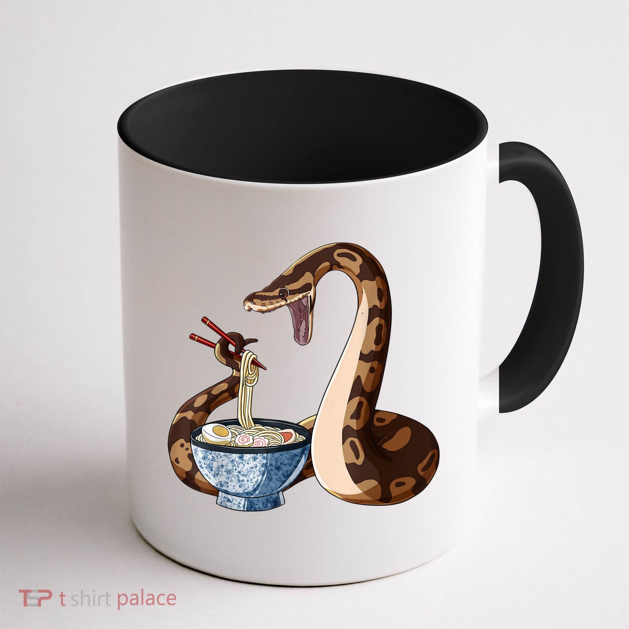 Funny Japanese Kawaii Ramen Snake Ball Python Coffee Mug