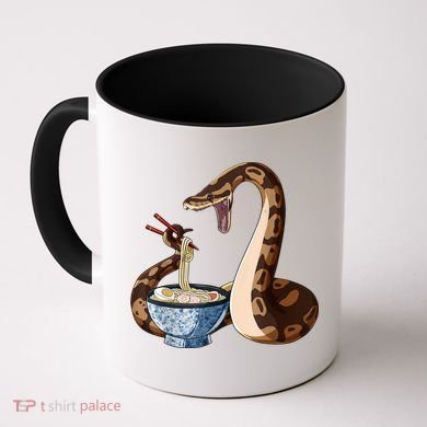 Funny Japanese Kawaii Ramen Snake Ball Python Coffee Mug