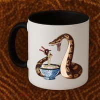 Funny Japanese Kawaii Ramen Snake Ball Python Coffee Mug thumb 2