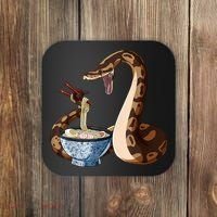 Funny Japanese Kawaii Ramen Snake Ball Python Coaster thumb 0