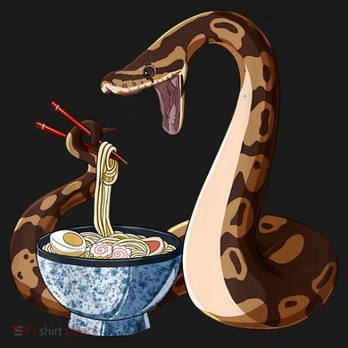 Funny Japanese Kawaii Ramen Snake Ball Python Drawstring Bag