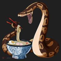 Funny Japanese Kawaii Ramen Snake Ball Python Hat thumb 2