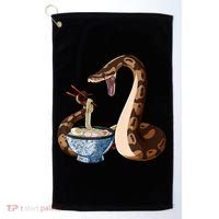 Funny Japanese Kawaii Ramen Snake Ball Python Golf Towel thumb 0