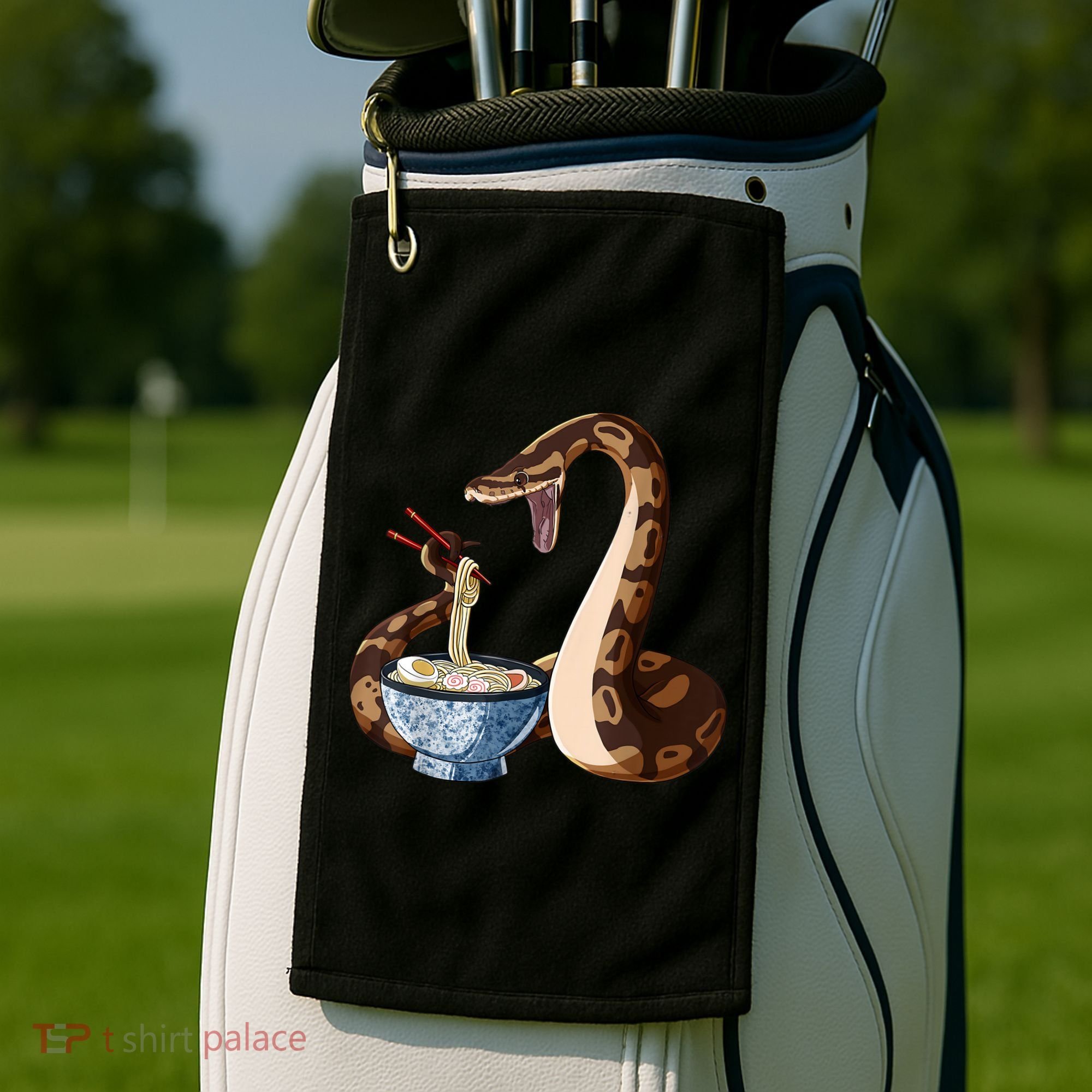 Funny Japanese Kawaii Ramen Snake Ball Python Golf Towel