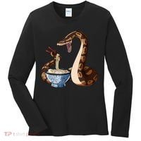 Funny Japanese Kawaii Ramen Snake Ball Python Women's Long Sleeve Shirt thumb 0