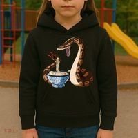 Funny Japanese Kawaii Ramen Snake Ball Python Kids Hoodie thumb 3