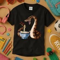 Funny Japanese Kawaii Ramen Snake Ball Python Kids T-Shirt thumb 3
