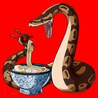 Funny Japanese Kawaii Ramen Snake Ball Python Santa Hat thumb 1