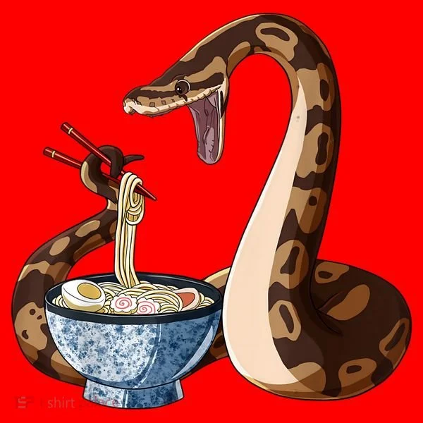 Funny Japanese Kawaii Ramen Snake Ball Python Santa Hat