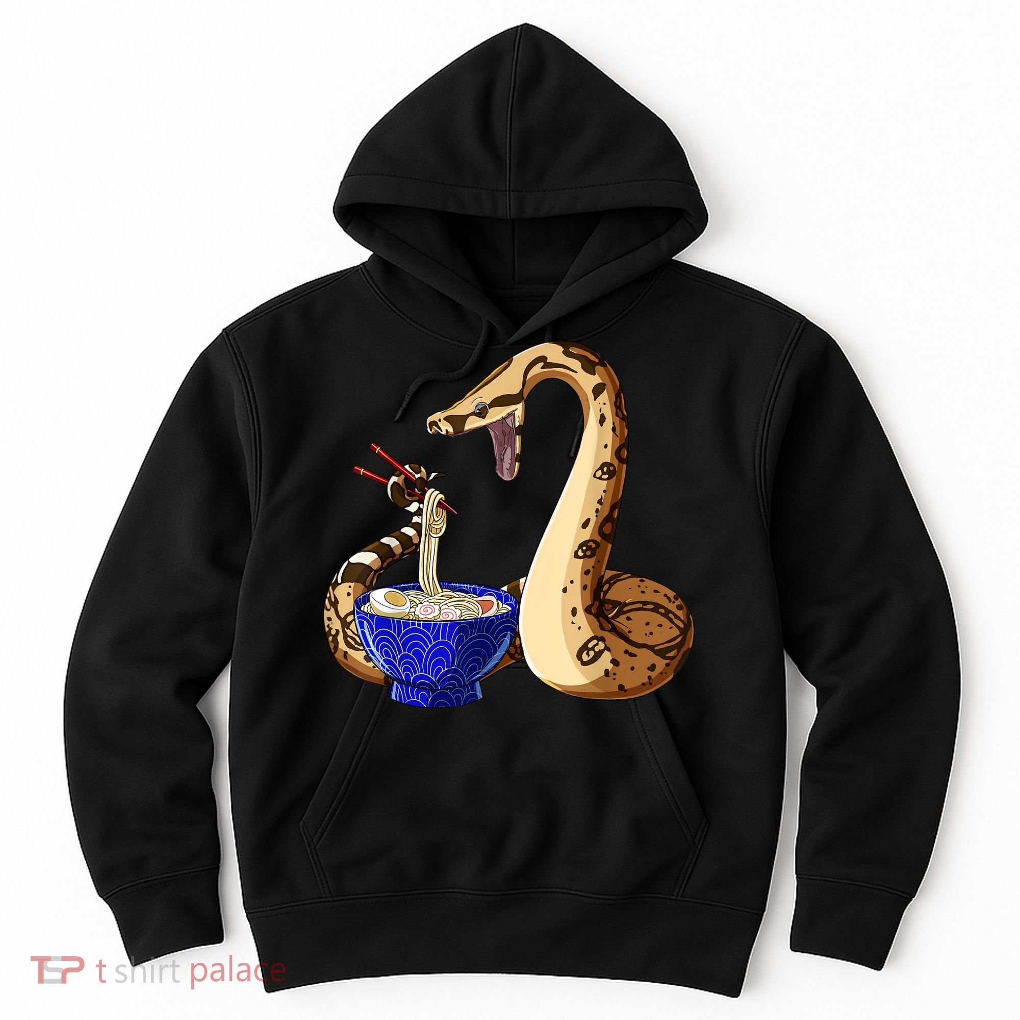 Funny Japanese Kawaii Ramen Noodles Snake Boa Constrictor Hoodie