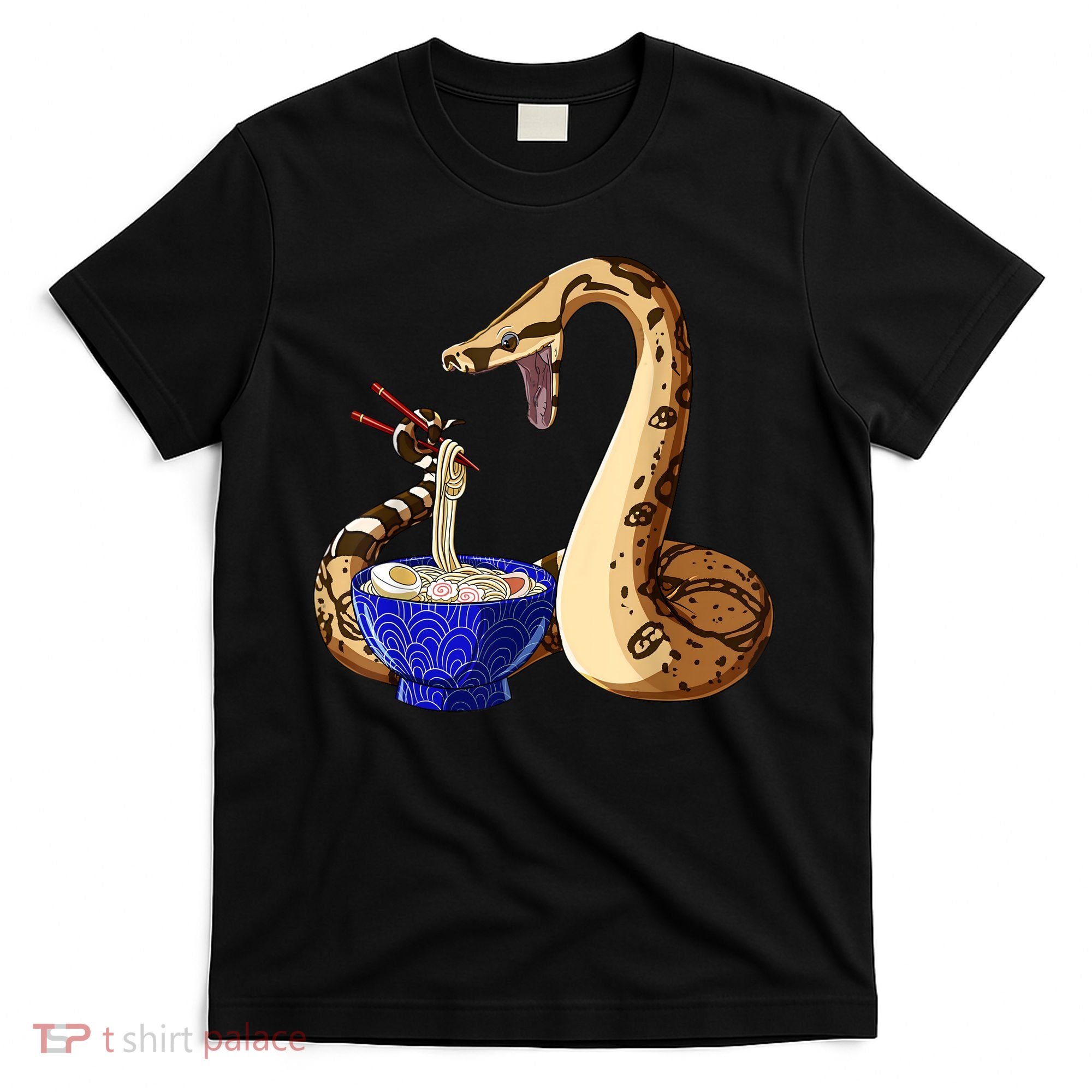 Funny Japanese Kawaii Ramen Noodles Snake Boa Constrictor T-Shirt