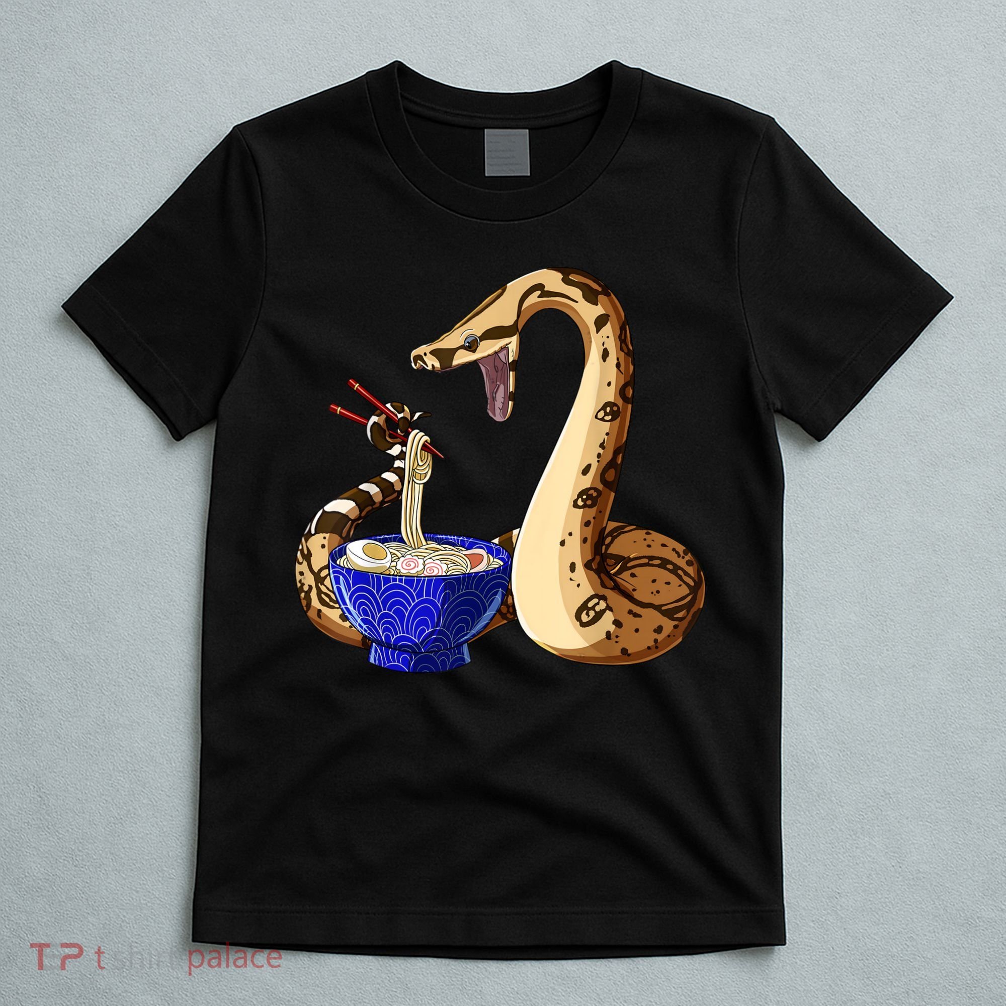 Funny Japanese Kawaii Ramen Noodles Snake Boa Constrictor T-Shirt