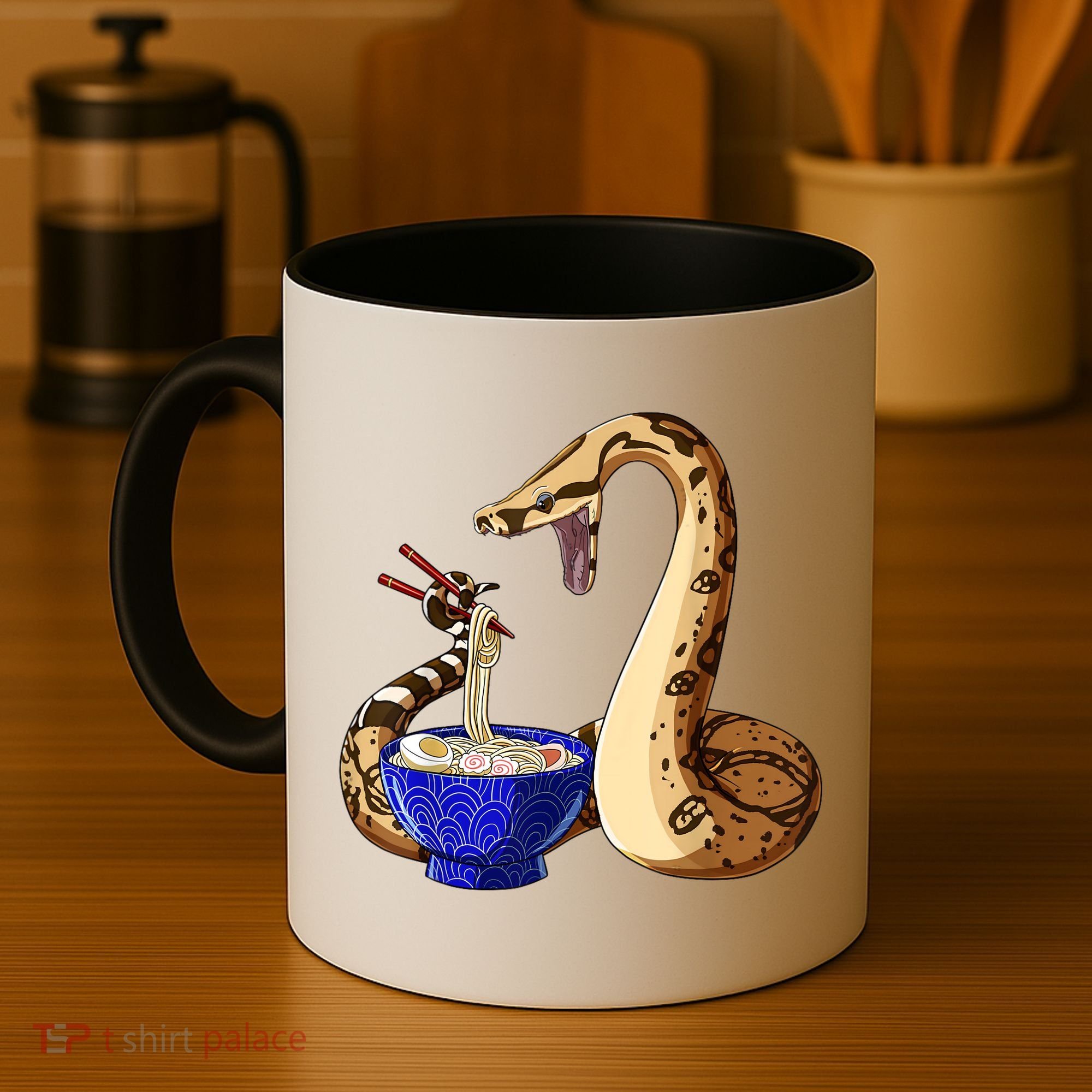 Funny Japanese Kawaii Ramen Noodles Snake Boa Constrictor Coffee Mug