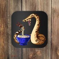 Funny Japanese Kawaii Ramen Noodles Snake Boa Constrictor Coaster thumb 0