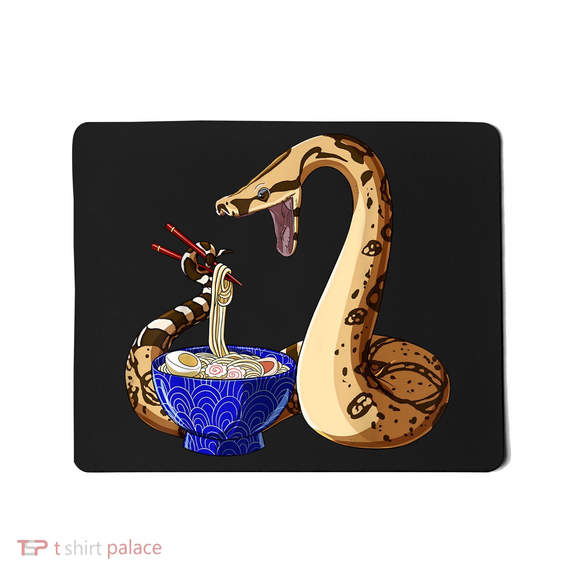 Funny Japanese Kawaii Ramen Noodles Snake Boa Constrictor Mousepad