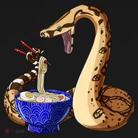 Funny Japanese Kawaii Ramen Noodles Snake Boa Constrictor Mousepad thumb 1