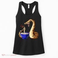 Funny Japanese Kawaii Ramen Noodles Snake Boa Constrictor Women's Tank Top thumb 0