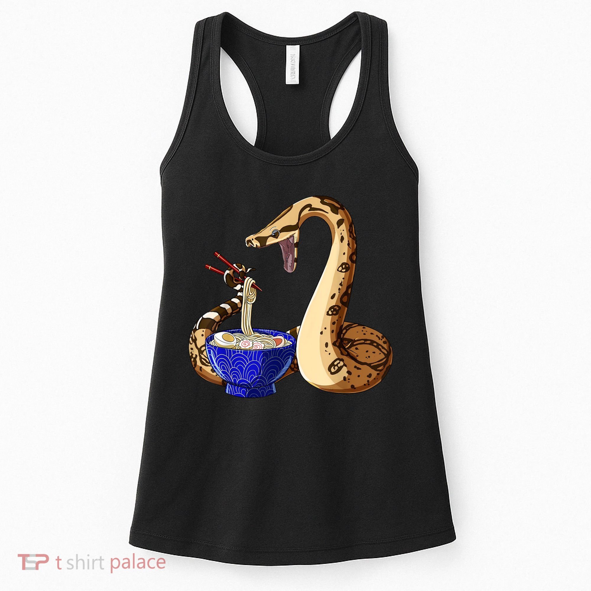 Funny Japanese Kawaii Ramen Noodles Snake Boa Constrictor Women's Tank Top