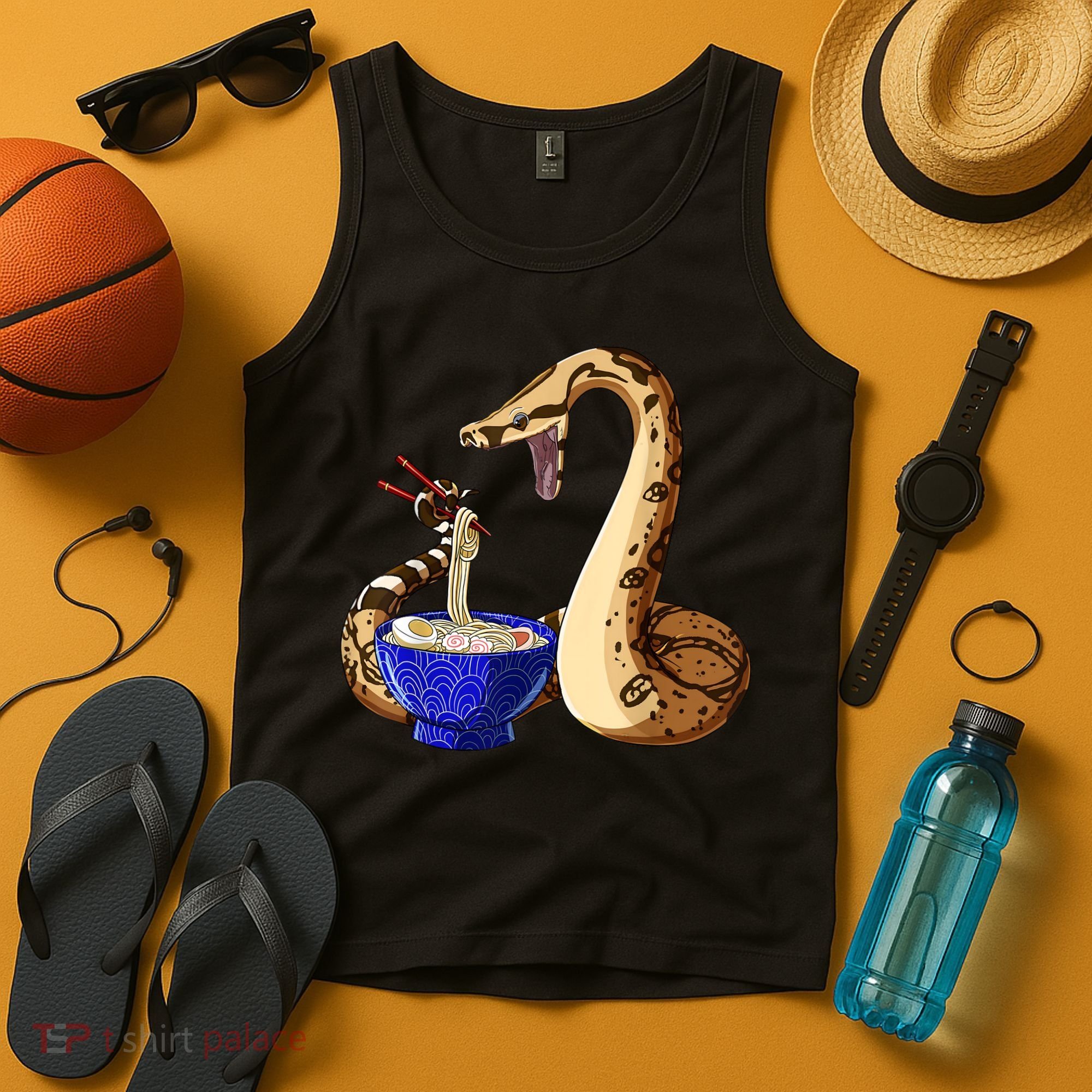 Funny Japanese Kawaii Ramen Noodles Snake Boa Constrictor Tank Top