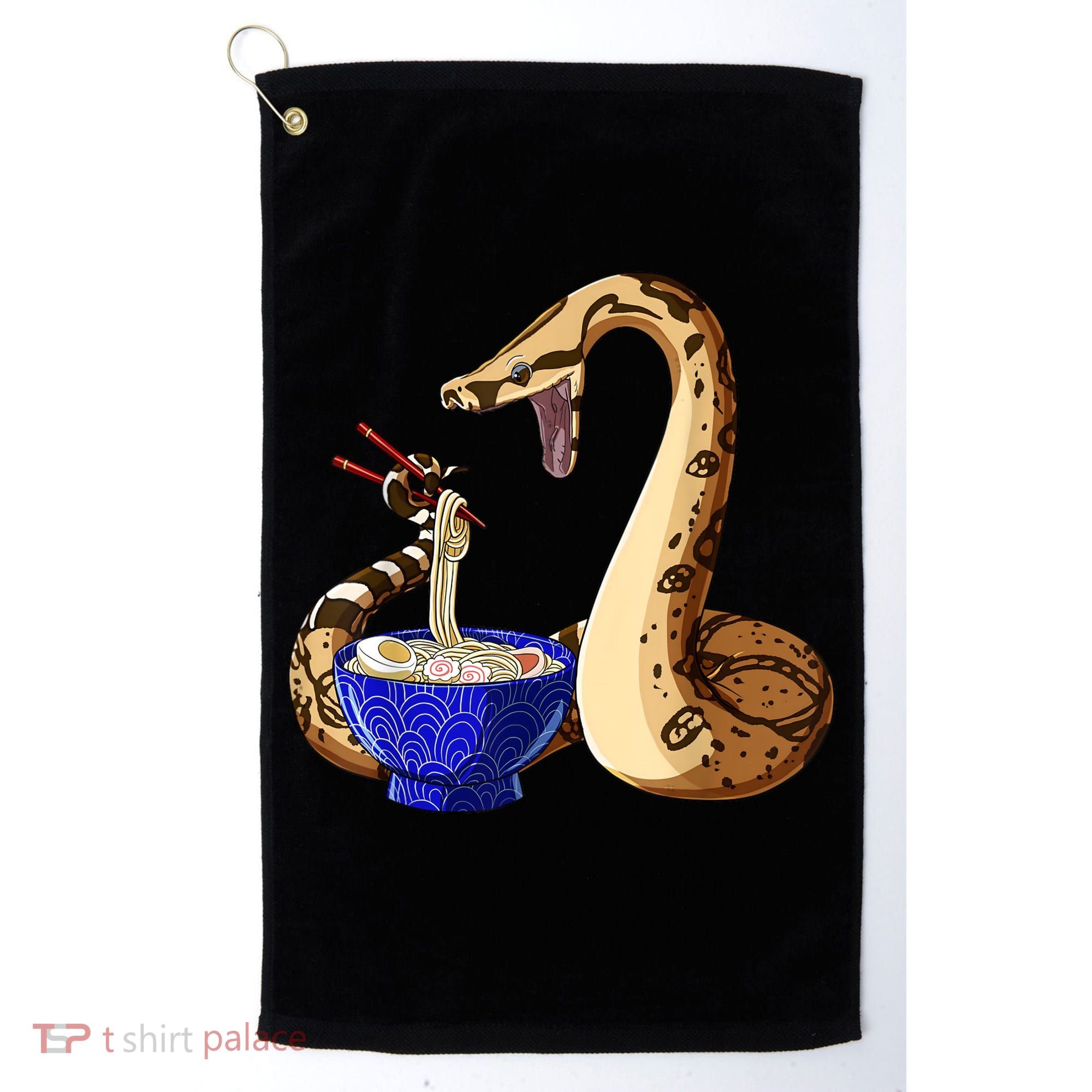 Funny Japanese Kawaii Ramen Noodles Snake Boa Constrictor Golf Towel