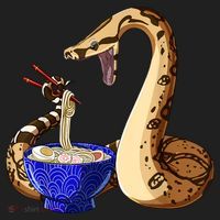 Funny Japanese Kawaii Ramen Noodles Snake Boa Constrictor Golf Towel thumb 3