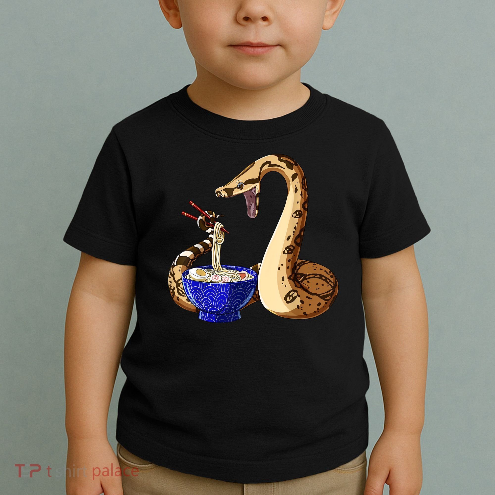 Funny Japanese Kawaii Ramen Noodles Snake Boa Constrictor Toddler T-Shirt