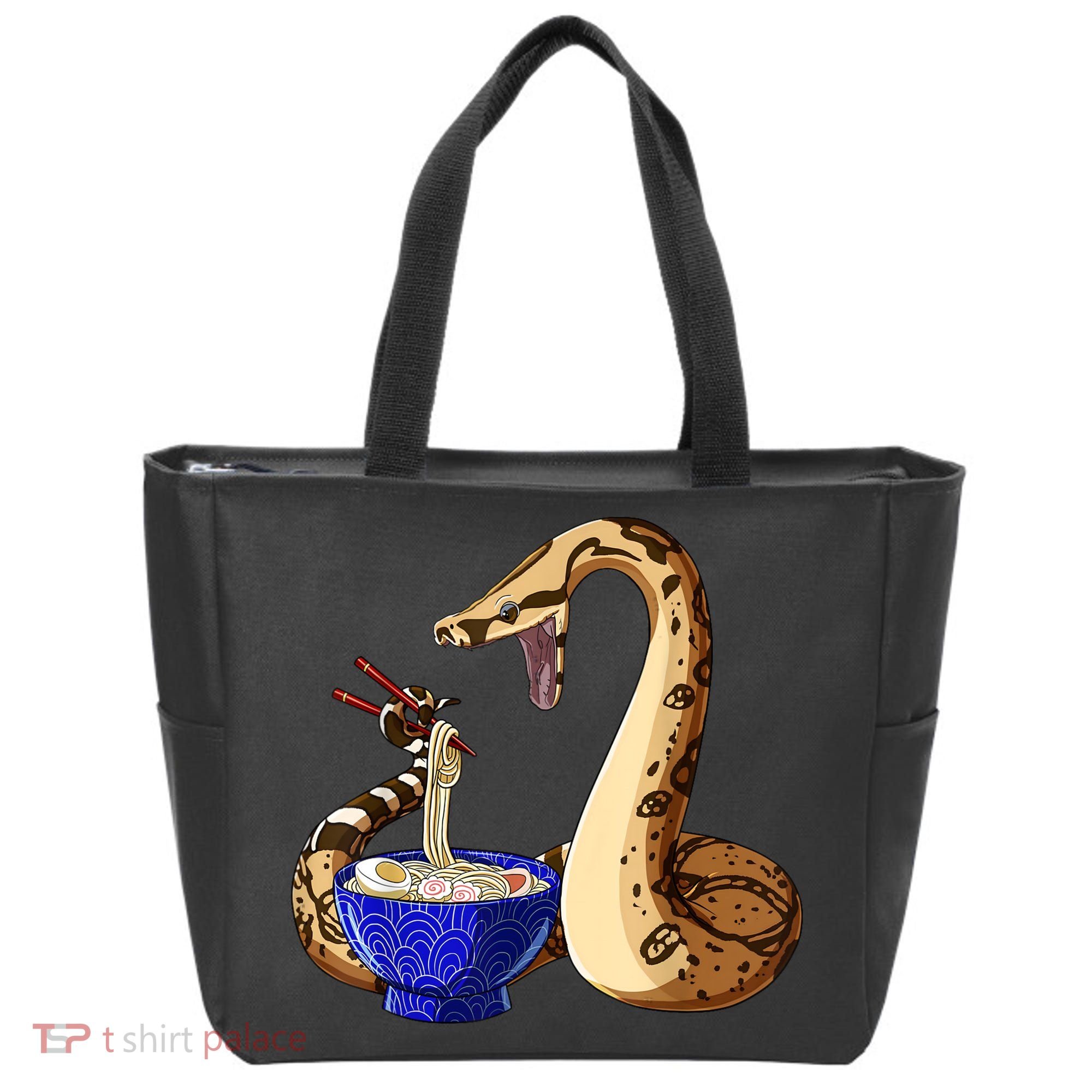Funny Japanese Kawaii Ramen Noodles Snake Boa Constrictor Tote Bag