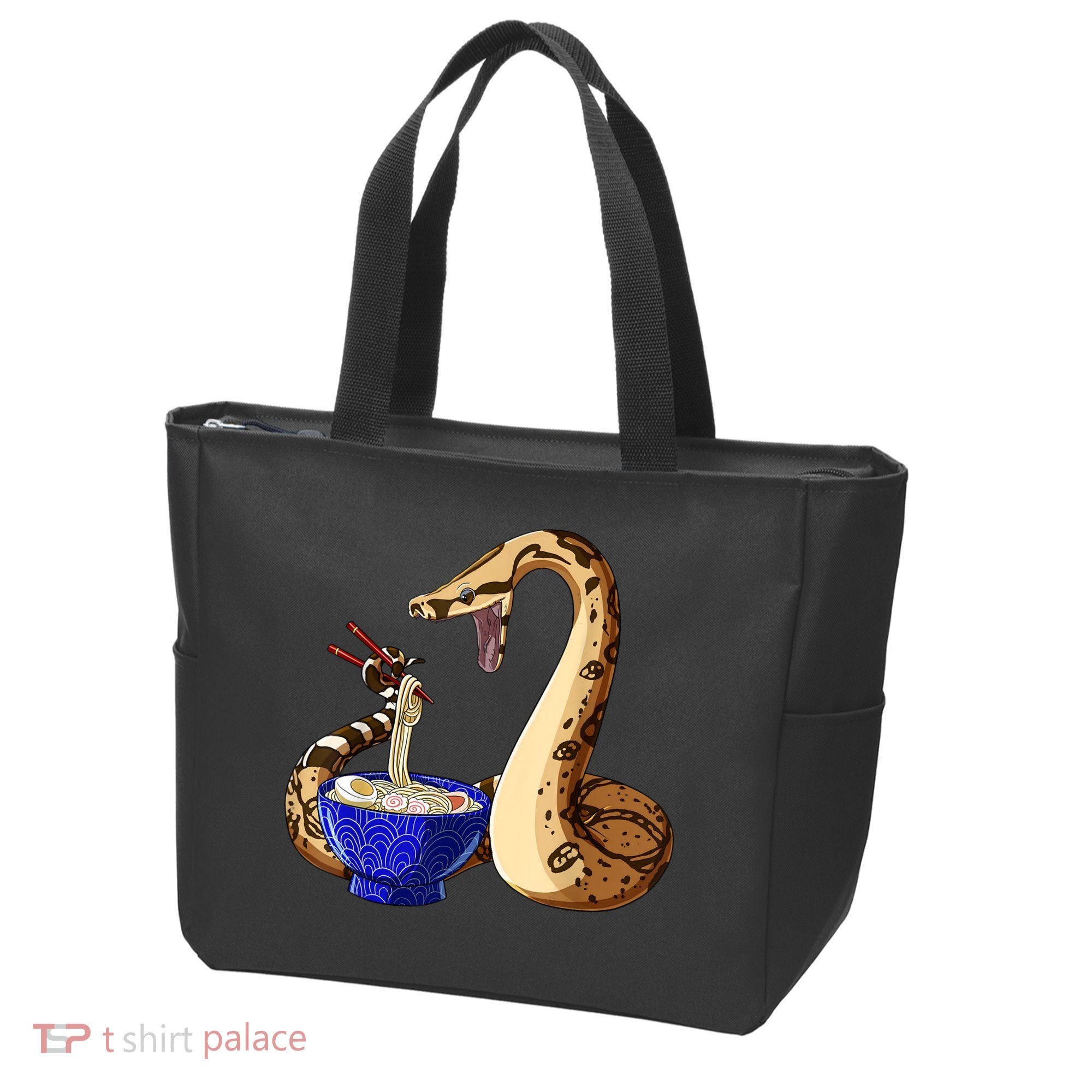Funny Japanese Kawaii Ramen Noodles Snake Boa Constrictor Tote Bag
