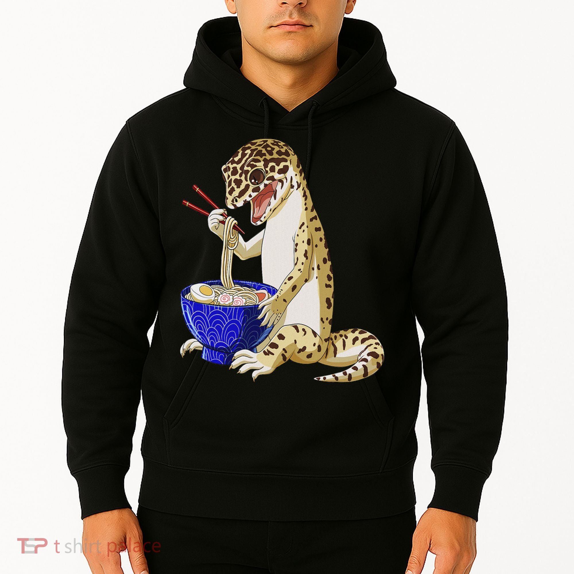 Funny Japanese Kawaii Ramen Reptile Leopard Gecko Hoodie