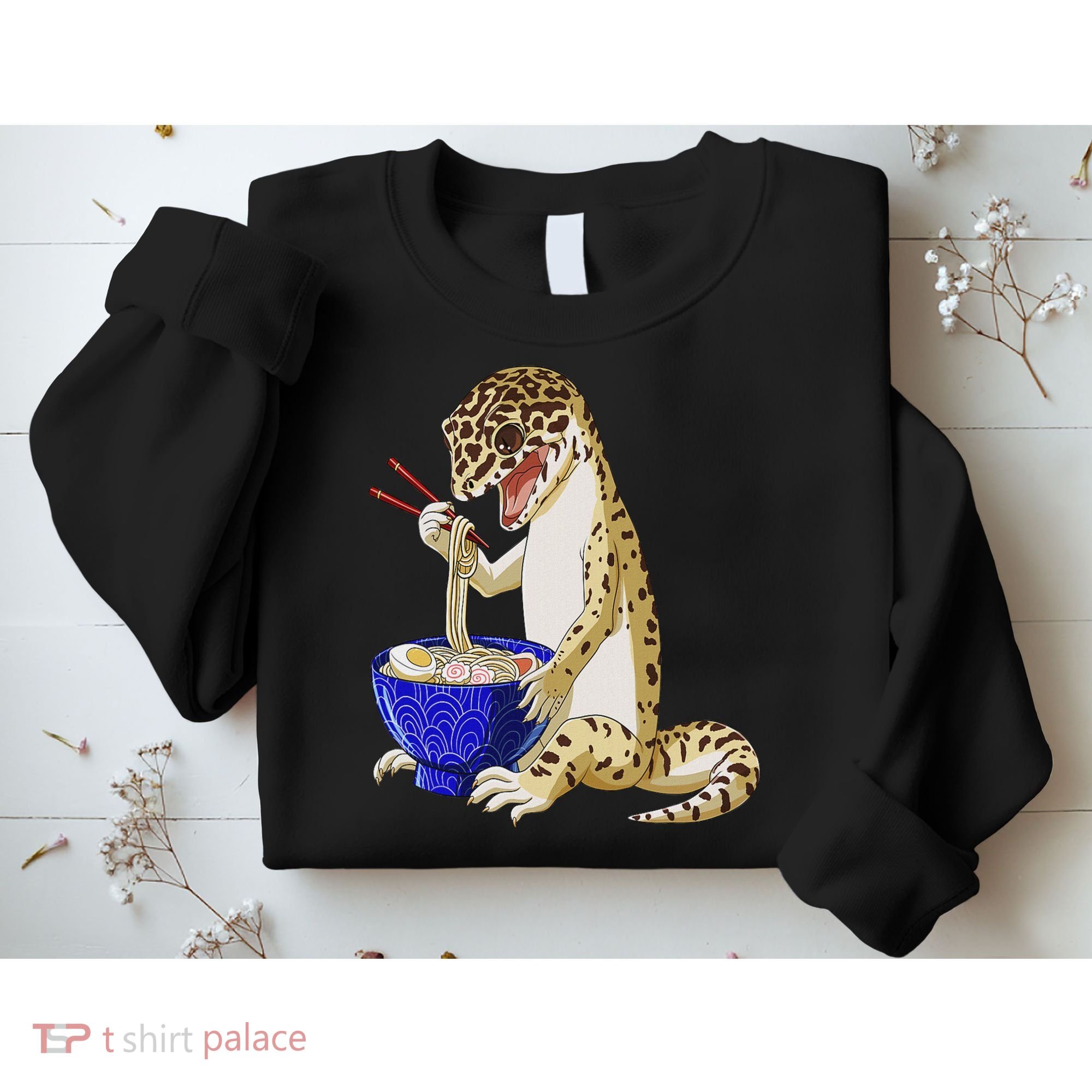 Funny Japanese Kawaii Ramen Reptile Leopard Gecko Sweatshirt