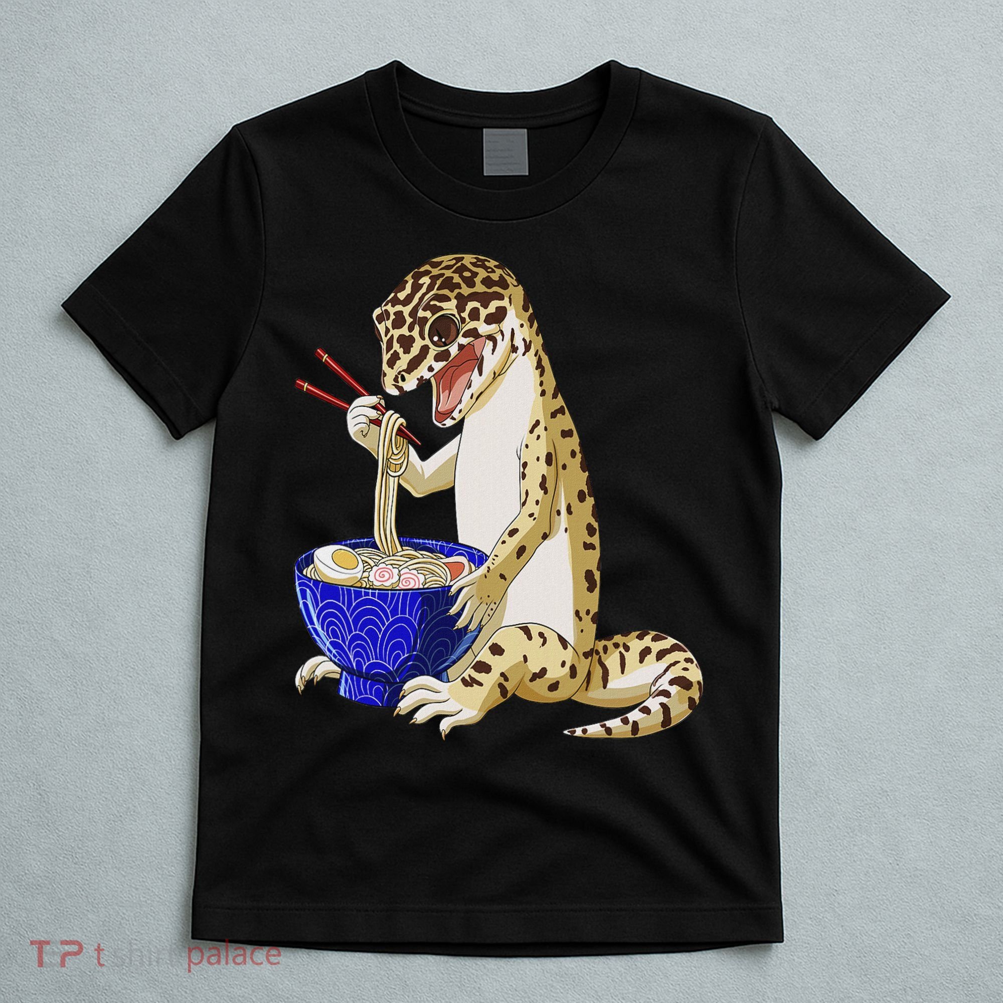 Funny Japanese Kawaii Ramen Reptile Leopard Gecko T-Shirt