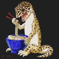 Funny Japanese Kawaii Ramen Reptile Leopard Gecko Beanie thumb 2