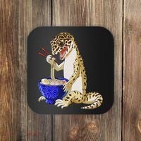 Funny Japanese Kawaii Ramen Reptile Leopard Gecko Coaster thumb 0