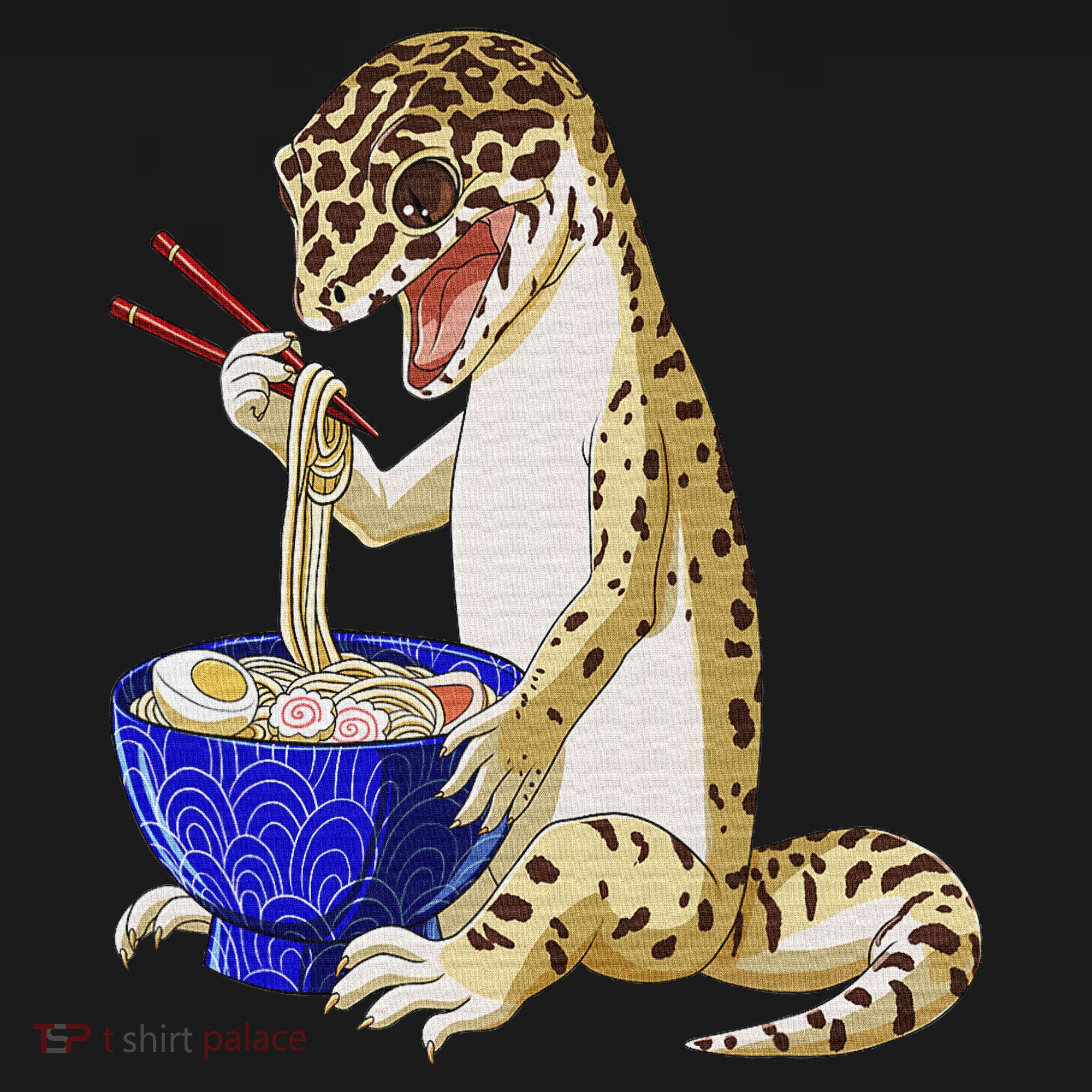 Funny Japanese Kawaii Ramen Reptile Leopard Gecko Women's Hoodie