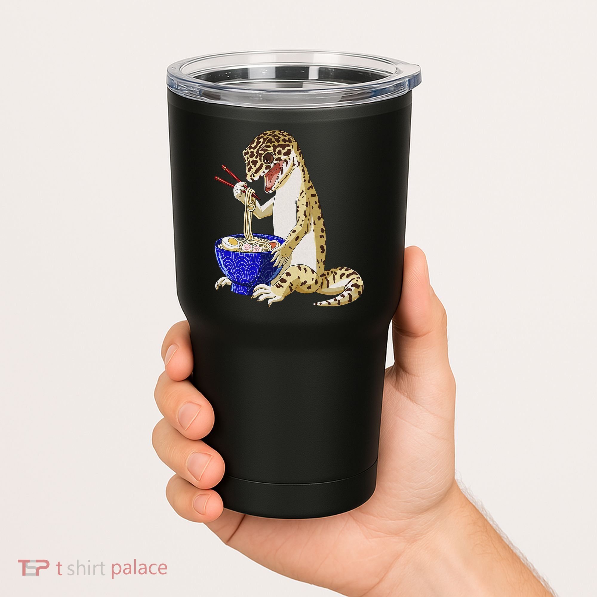 Funny Japanese Kawaii Ramen Reptile Leopard Gecko Tumbler