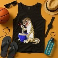 Funny Japanese Kawaii Ramen Reptile Leopard Gecko Tank Top thumb 4