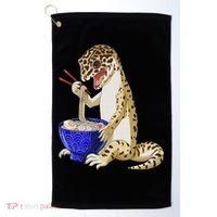 Funny Japanese Kawaii Ramen Reptile Leopard Gecko Golf Towel thumb 0