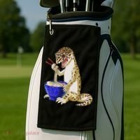Funny Japanese Kawaii Ramen Reptile Leopard Gecko Golf Towel thumb 2