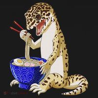 Funny Japanese Kawaii Ramen Reptile Leopard Gecko Women's T-Shirt thumb 6