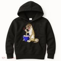 Funny Japanese Kawaii Ramen Reptile Leopard Gecko Kids Hoodie thumb 0