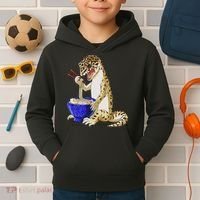 Funny Japanese Kawaii Ramen Reptile Leopard Gecko Kids Hoodie thumb 2
