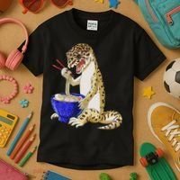 Funny Japanese Kawaii Ramen Reptile Leopard Gecko Kids T-Shirt thumb 3