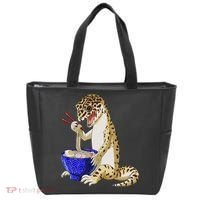 Funny Japanese Kawaii Ramen Reptile Leopard Gecko Tote Bag thumb 0